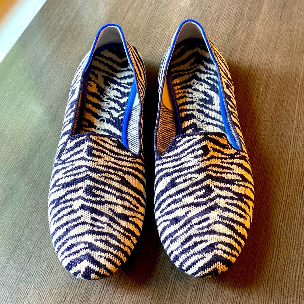 Rothy’s Navy Zebra Loafers size 10